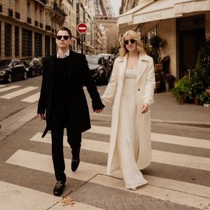 SAU LEE “Alexa” tweed coat in ivory size US 6 / UK 10